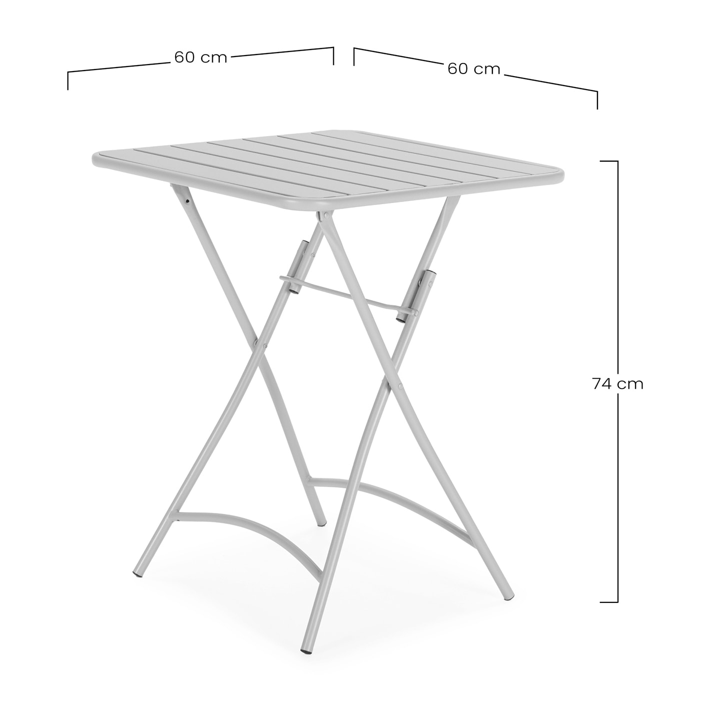 Mesa de Jardín Plegable Perla de Metal en Gris