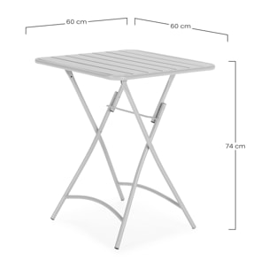 Mesa de Jardín Plegable Perla de Metal en Gris