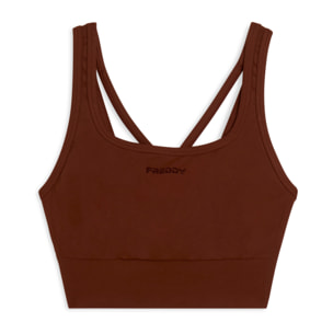 Top sportivo seamless supporto medio con inserti a costine