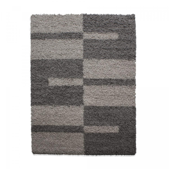 Tapis poils longs shaggy tissé motif géométrique NICO