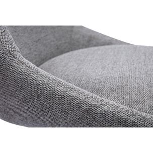 Tabourets de bar réglables pivotants 360° en tissu effet velours texturé gris et métal (lot de 2) ALESS