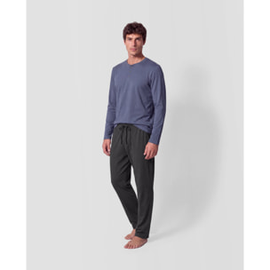 Pijama largo hombre con botones indigo - marino