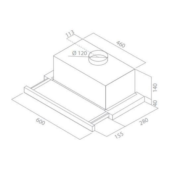 Hotte escamotable ESSENTIELB EHT601s Escamotable