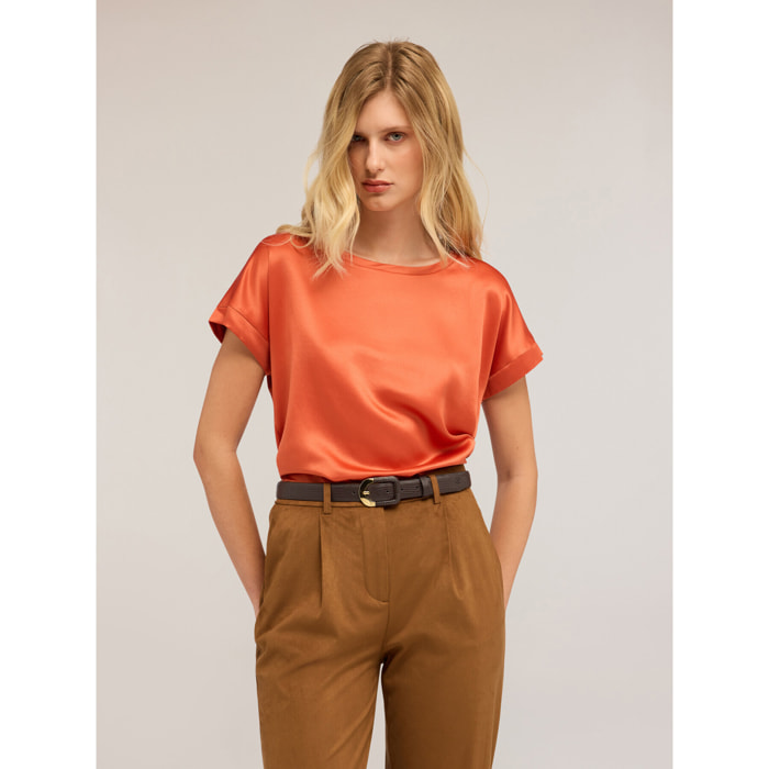 Motivi - Camiseta bimatérica - Naranja sol