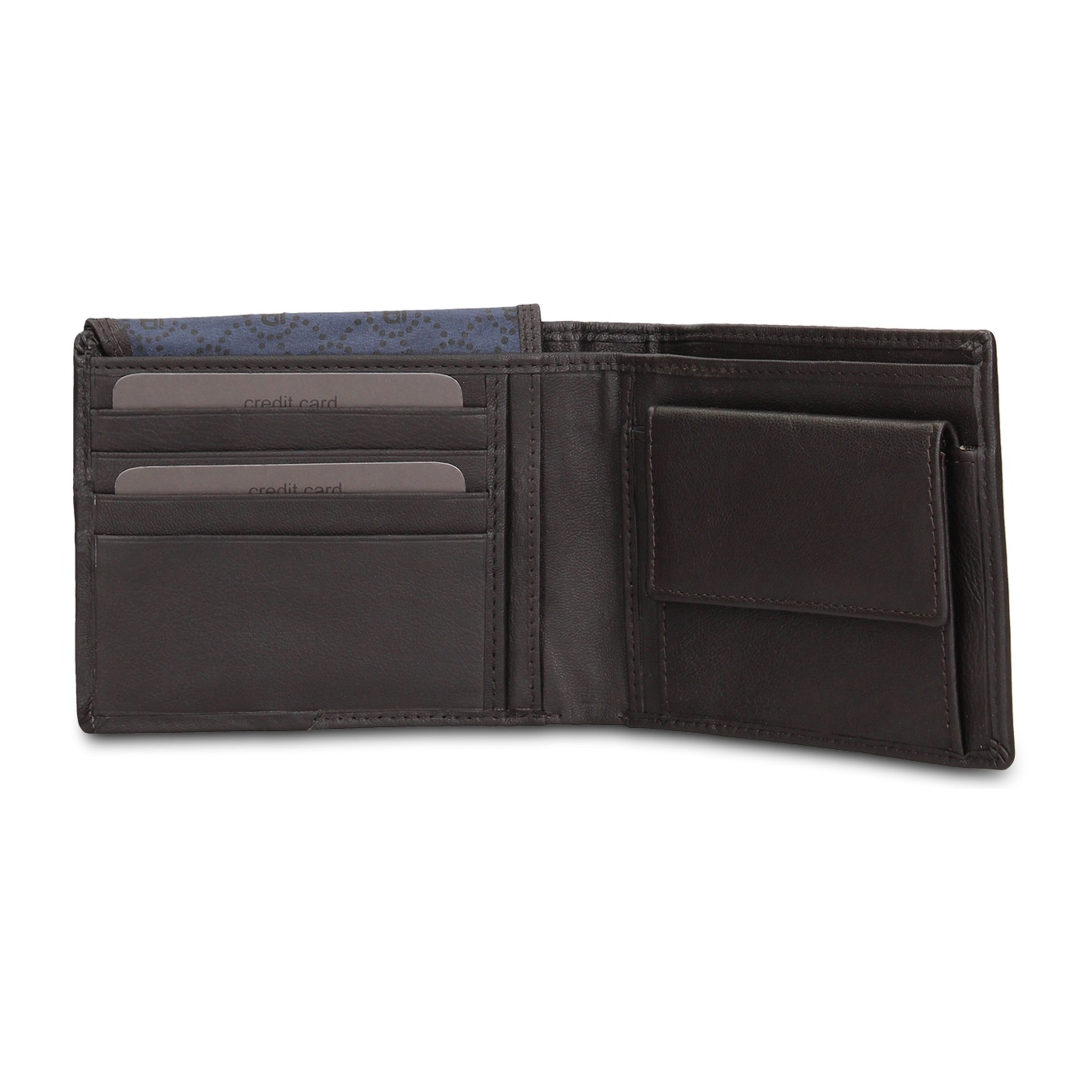 Portafoglio uomo in vera pelle - Modello Aosta - Casual - 12.0 x 10.0 x 2.5 cm