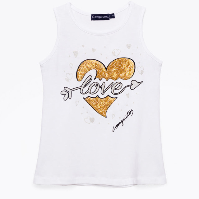 Camiseta de Niña Corazón Oro