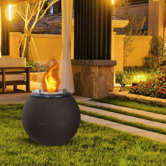 Botticelli - Camino a bioetanolo da terra, braciere da giardino Ø 40xH54 cm, colore marrone