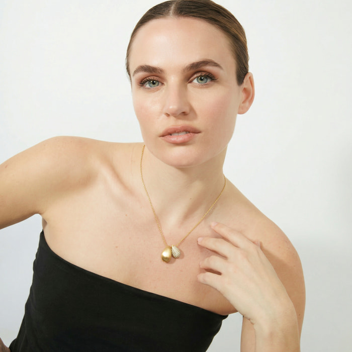 Collar de Circonita Brillante acabado en oro amarillo de 18k