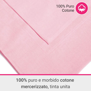 Coppia Federe 3 volani IPERSAN Puro Cotone Rosa