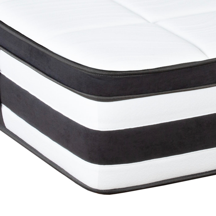Matelas Hybride Fontainebleau, 25 cm, Soutien Ferme, Ressorts Ensachés & Mousse mémoire de forme