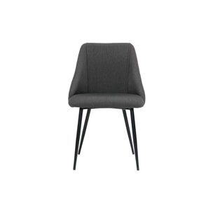 Chaises en tissu gris foncé et métal noir (lot de 2) HIGGINS