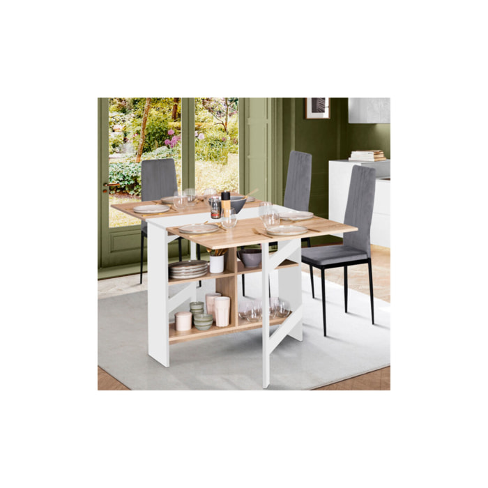 Table repas console pliable Edi avec rangements