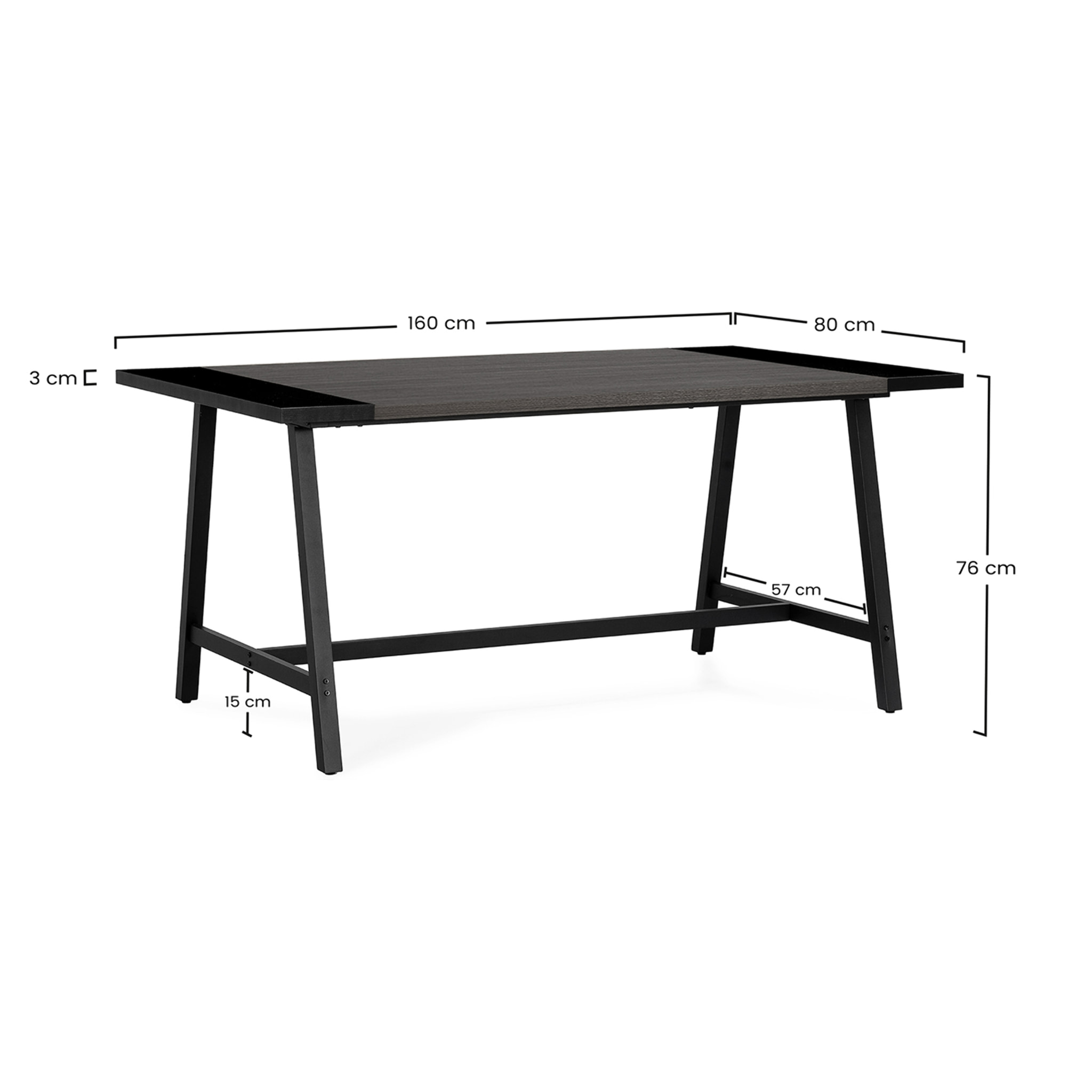 Mesa de comedor Caracas efecto Nogal, 160 cm