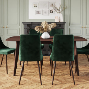 Table rectangulaire 4/6 personnes extensible en bois foncé 150/180 cm - Oman