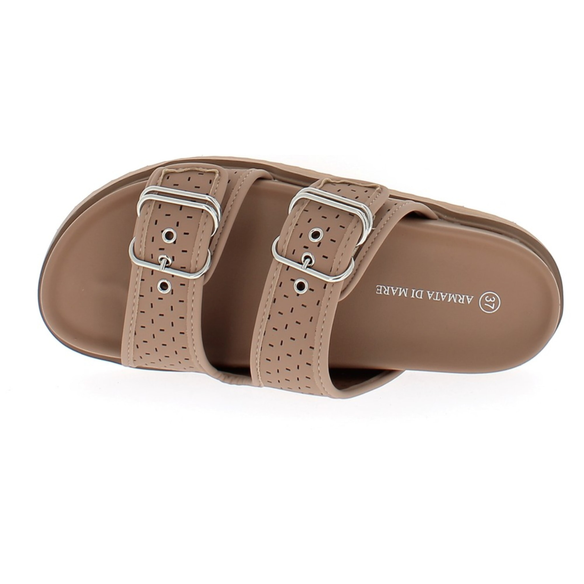 Armata di Mare Scarpe Donna Ciabatte con Doppia Fibbia AMD S61H42 Burro