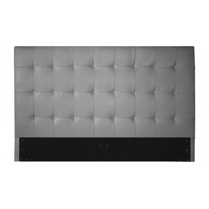 Lit Copa Cabana avec tête de lit capitonnée | cadre à lattes flexibles | Confort et Elégance | Montage simple rapide | Simili cuir | Gris