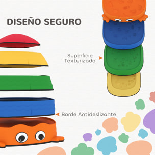 Conjunto de Piedras de Equilibrio para Niños Apilables de 5 Piezas Juego de Equilibrio para Niños de +2 Años Forma de Rana Antideslizantes para Interior y Exterior Multicolor