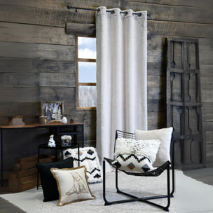 Rideau tamisant en imitation fourrure - Beige