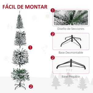 Árbol de Navidad 180 cm Árbol de Navidad Artificial Nevado con 492 Ramas y Soporte de Metal Árbol Navideño para Salón Verde y Blanco
