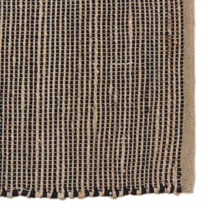 QUENTIN - Tapis rect. 200x290cm en jute et coton couleur sable et noir