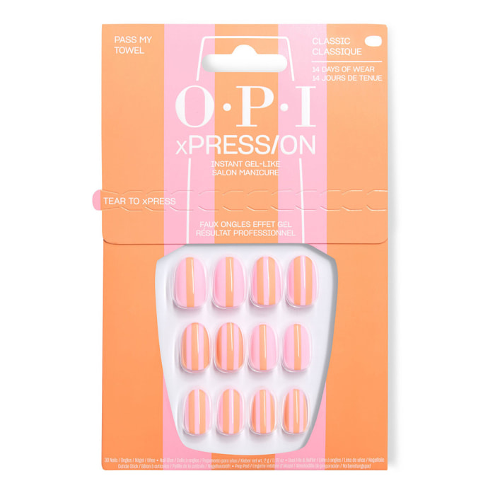 xPRESS-ON - Pass my Towel - Faux ongles réutilisables, effet gel - OPI