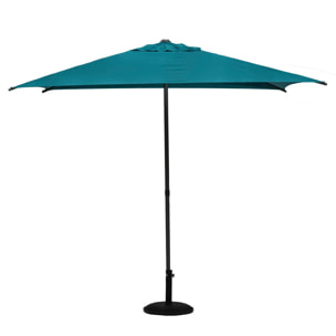 Parasol droit carré "Soya" bleu canard D2,5x2,5m en acier