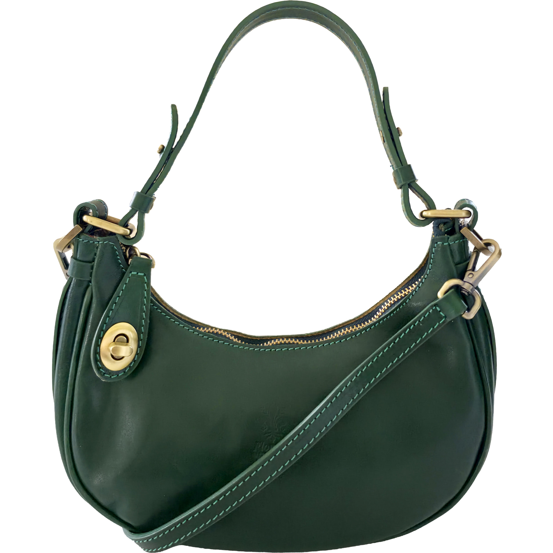 Borsa a Spalla Elegante Mezzaluna da Donna in Pelle Lucida