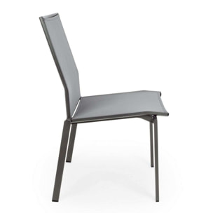 Set 4 sedie da giardino ZARAGOZA in textilene e alluminio antracite, impilabile
