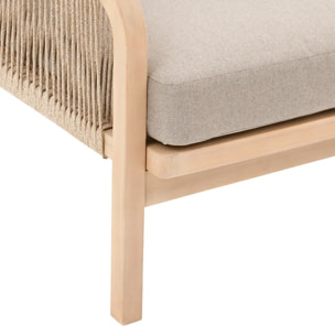 Canapé de jardin "Papouasie" acacia 2 places en polyester et acacia