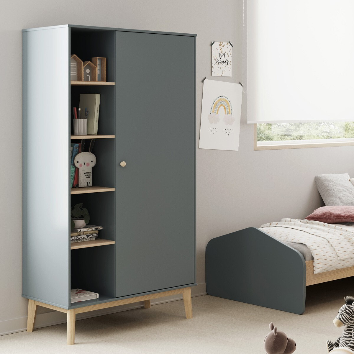 Armoire enfant 1 porte en bois - ELISE