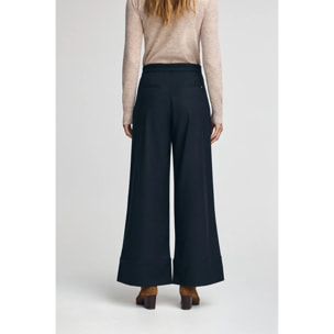 Pantalón azul marino de corte ancho con detalles Polo Club