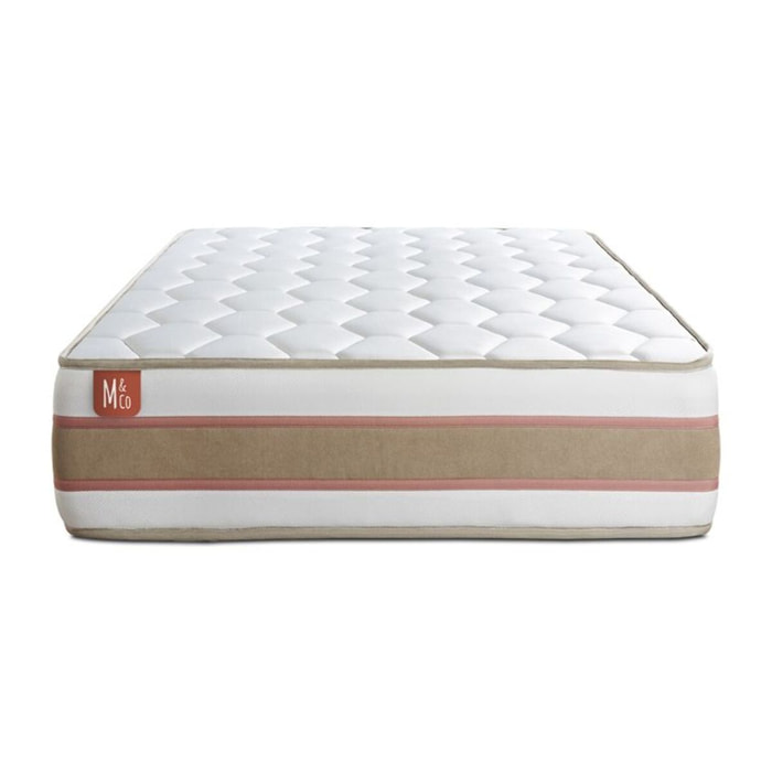 Matelas Le Délicat - 26cm - Ressorts ensachés et mémoire de forme - Technologie hybride, fabrication responsable. - Soutien Equilibré