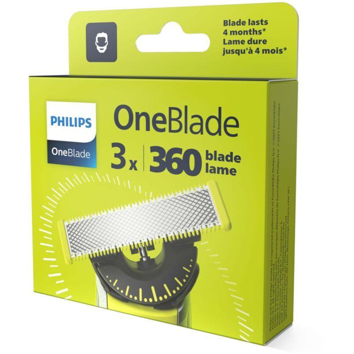 Tête de rasoir PHILIPS Pour One Blade 360 x3 QP430/50
