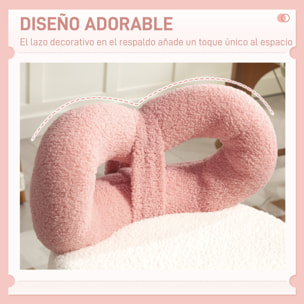 Taburete Giratorio con Respaldo Taburete con Ruedas Altura Regulable 63-77 cm Tapizado en Tejido de Borreguito para Salones Talleres Spa Masaje Blanco y Rosa