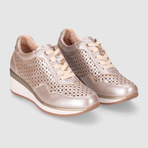 Zapatos de Piel - Platino - Tacón: 5 cm