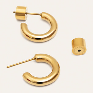 Pendientes Aro Nairo Acero Baño Oro