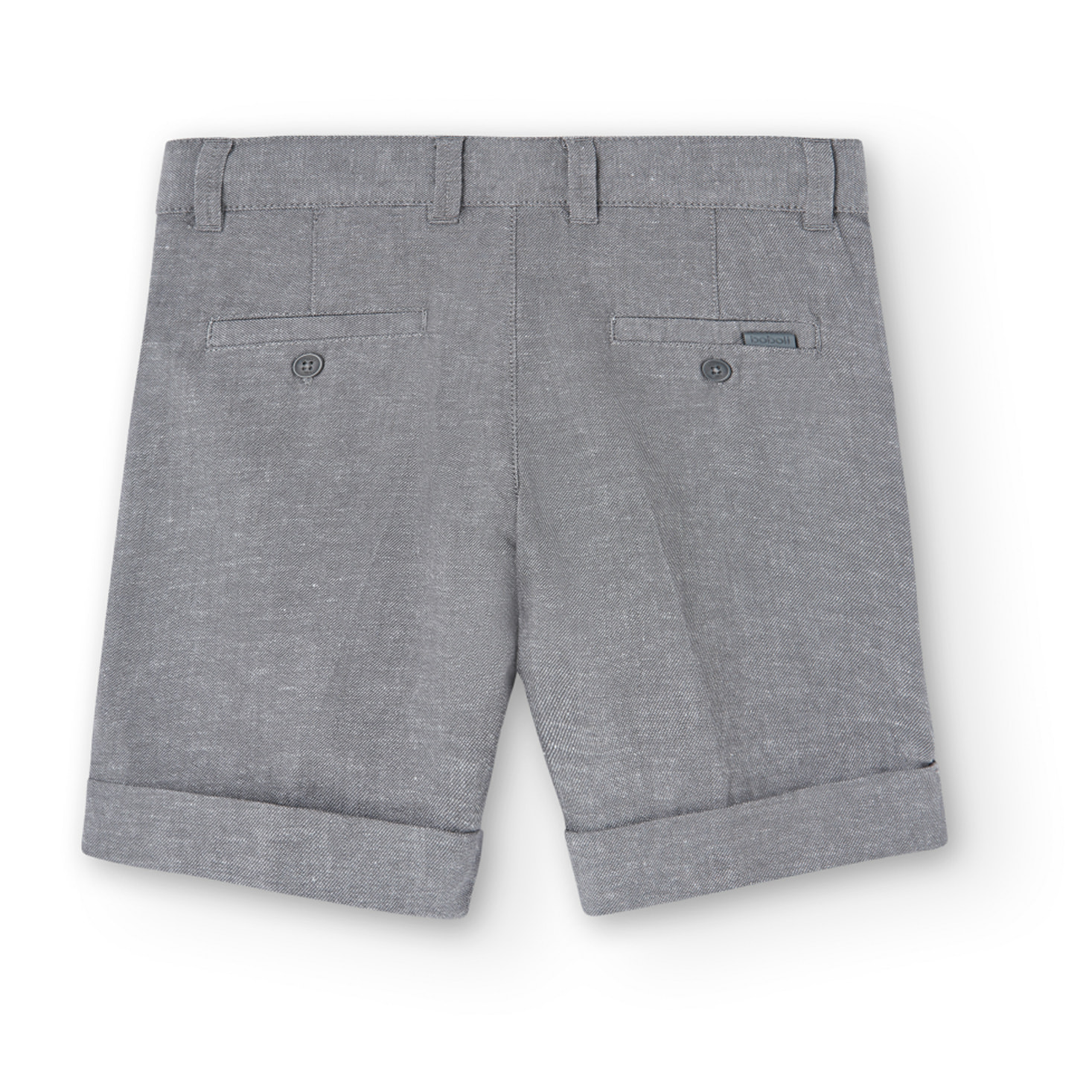 Bermudas en lino liso de color gris, Bermudas, niño
