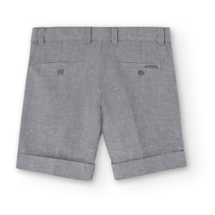 Bermudas en lino liso de color gris, Bermudas, niño