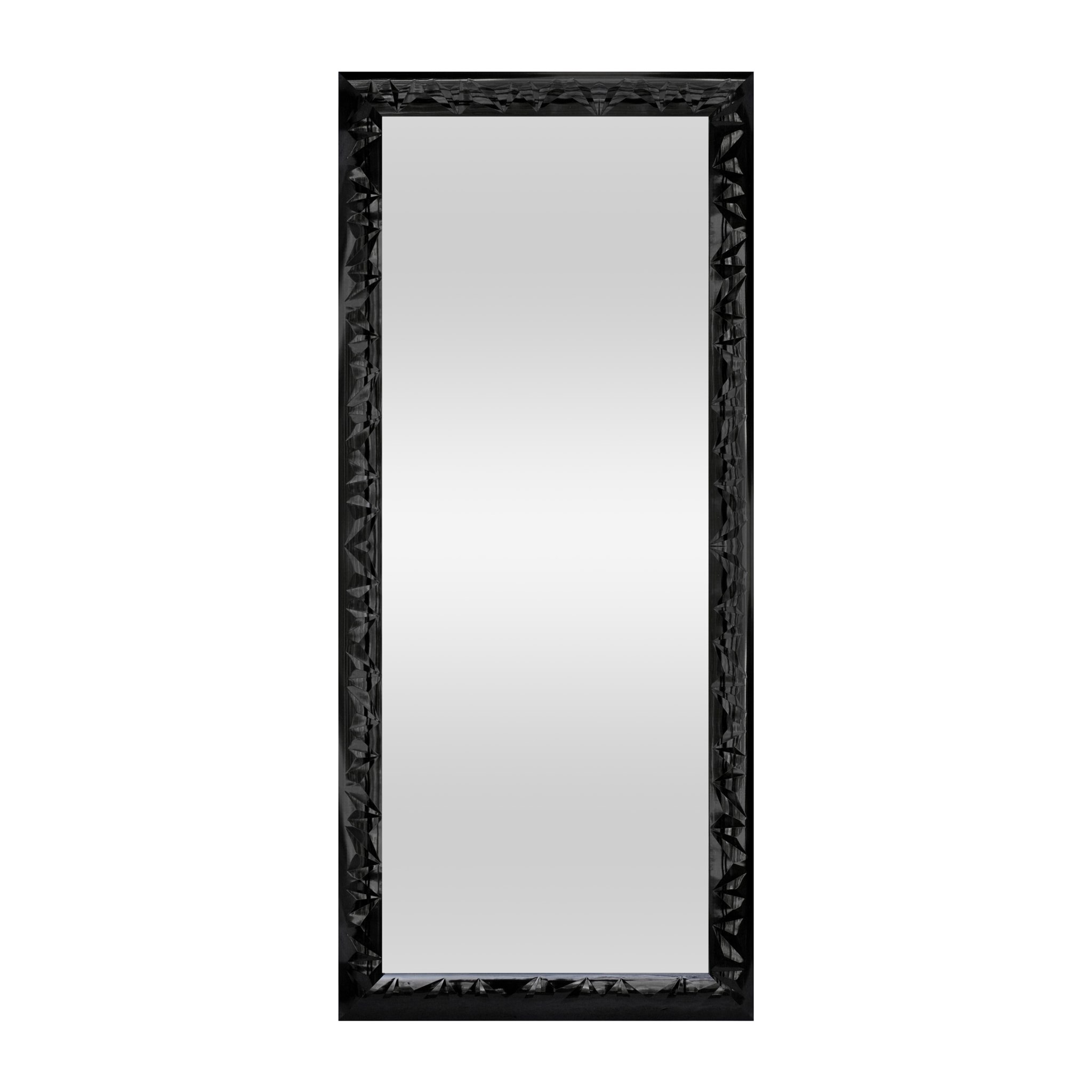 Espejo rectangular Crackie poliestireno negro 143x63x2 cm