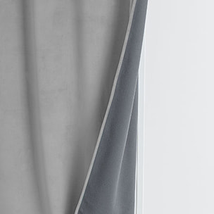 Rideau isolant et occultant en velours doublé polaire - Gris Perle