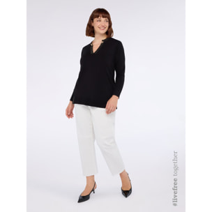 Fiorella Rubino - Jersey con cadeneta en el escote en V - Negro