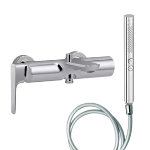 Pack mitigeur bain douche Aléo+ + douchette Shift+ ronde + flexible lisse 160 cm