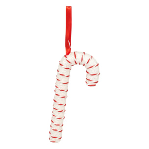 Lot de 10 sujets sucre d'orge polystyrène H.21,5cm rouge et blanc