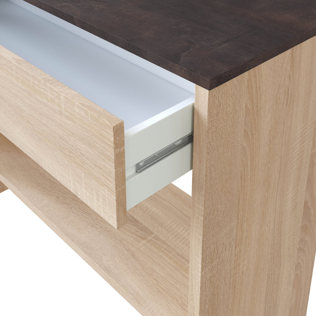 Mueble Recibidor Con Espejo 79x92x33 Cm Roble Canadian / Oxido