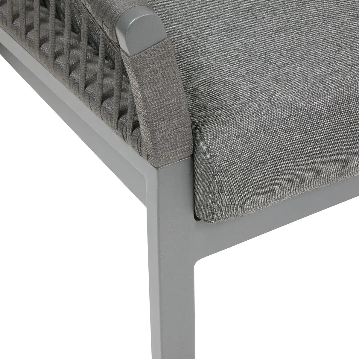 Fauteuil de salon de jardin "Oriengo" anthracite & graphite en aluminium traité époxy