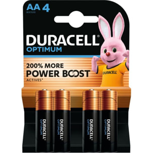Pile DURACELL LR06 AA Lot 4 piles OPTIMUM