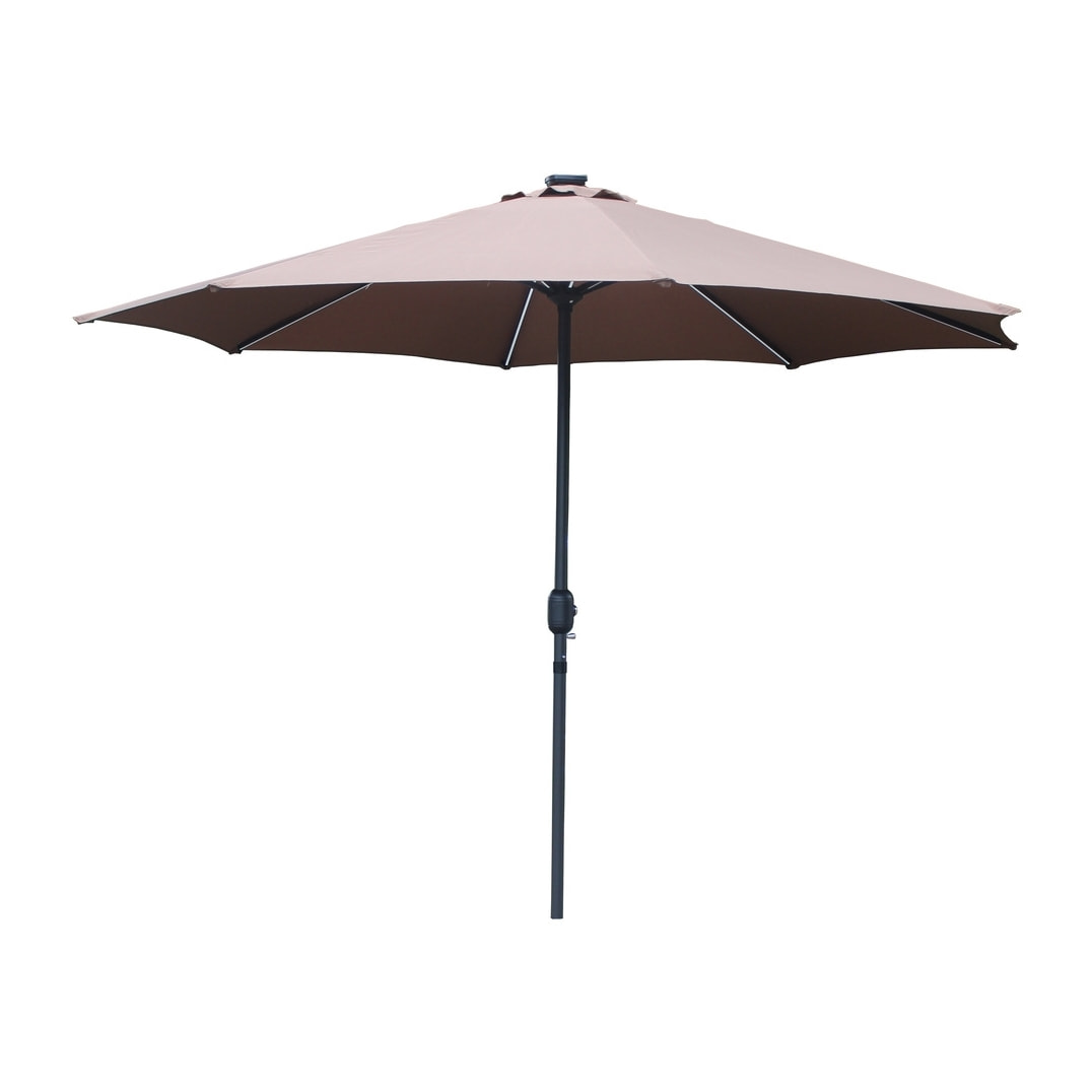 Parasol droit rond led Ø 3 m chocolat ITALORA