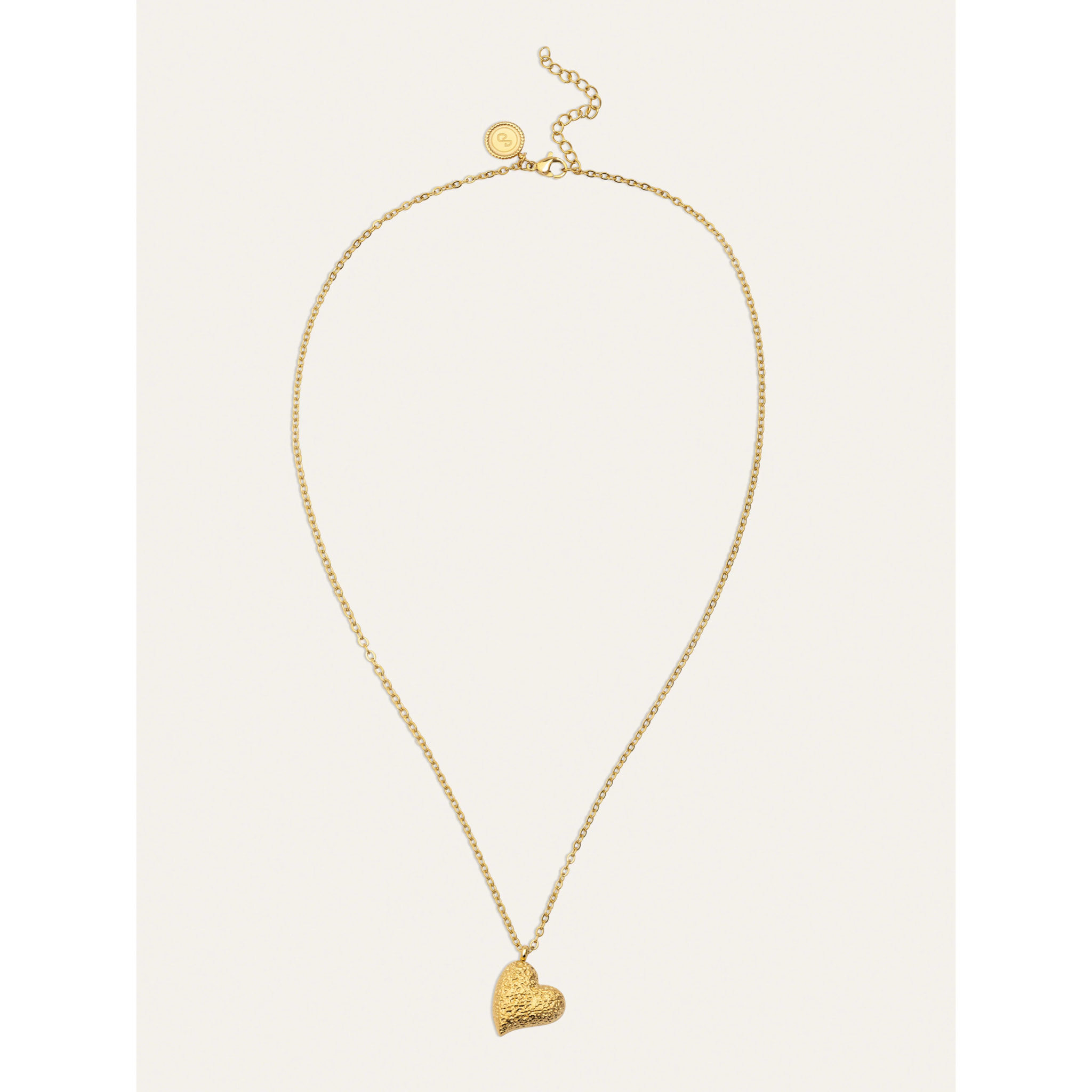 Collar Organic Heart Acero Baño Oro