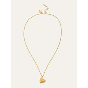 Collar Organic Heart Acero Baño Oro