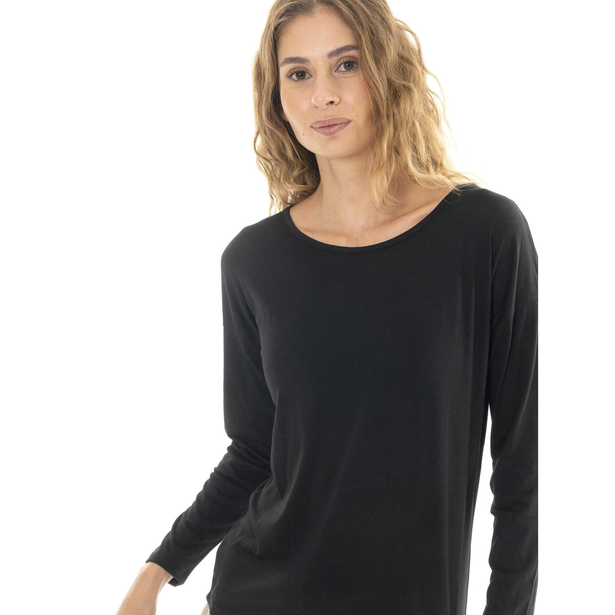 Camiseta de Mujer de Manga Larga con Abertura Trasera "Perla"